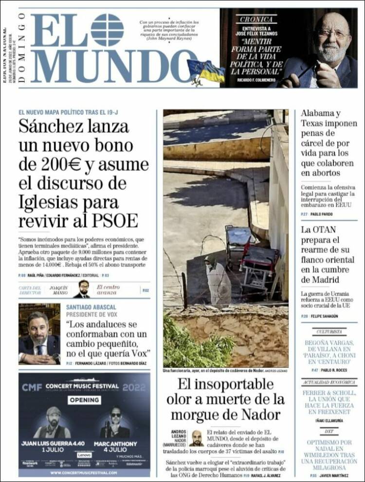 portada El Mundo 26 junio 2022