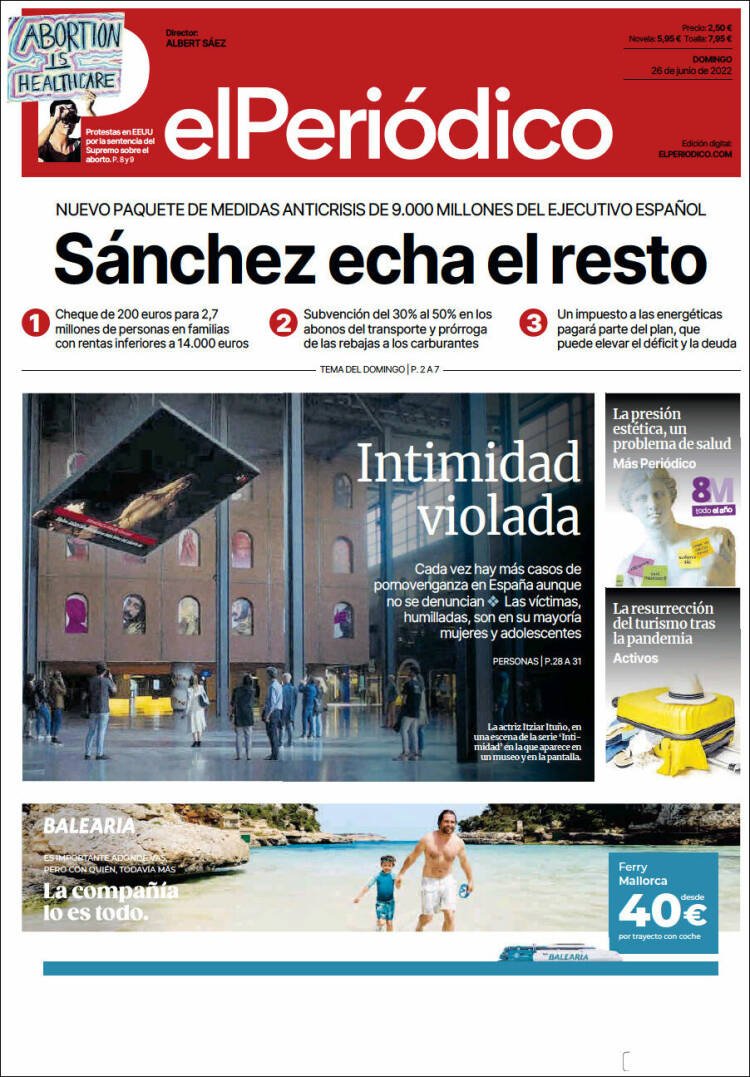 portada El Periódico 26 junio 2022 portada El Periódico 26 junio 2022