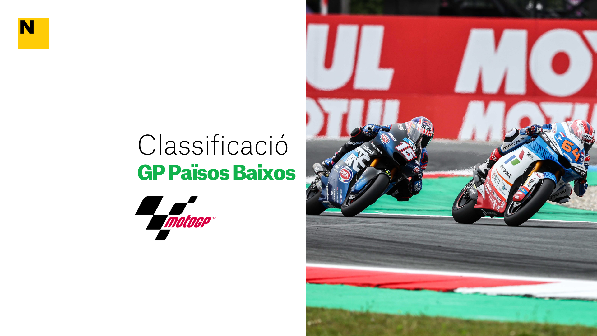 Classificació i resultats de la cursa de MotoGP del Gran Premi dels Països Baixos 2022