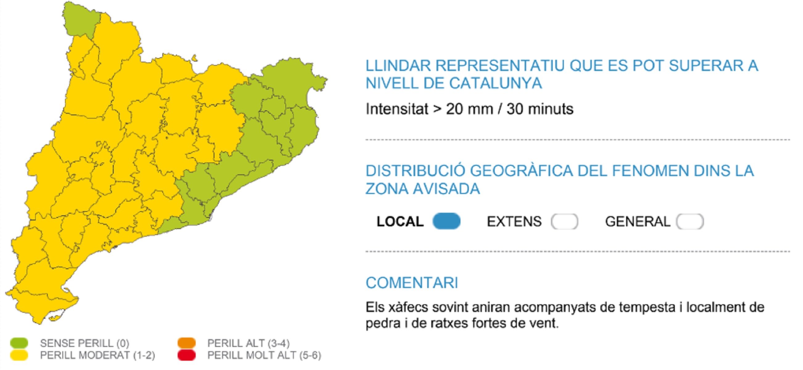 Alerta tempestes Catalunya Meteocat