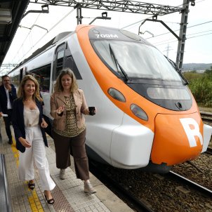 La ministra de Transports, Raquel Sánchez, a l'estació de Castellbisbal   ACN