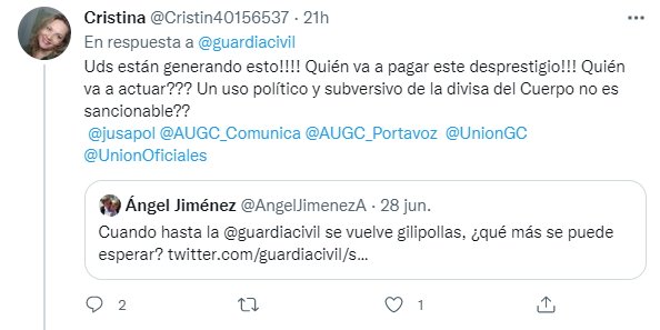 guardia civil ultras respuestas 2 Twitter