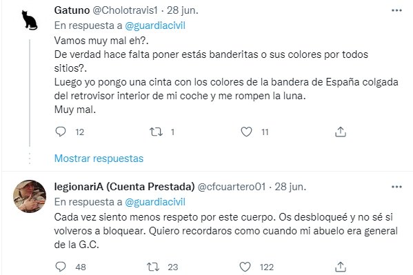 guardia civil ultras respuestas 4 Twitter