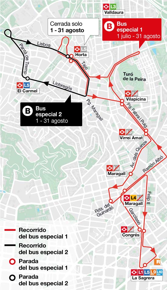 Recorregut Bus Especial L5 TMB Recorregut Bus Especial L5 TMB
