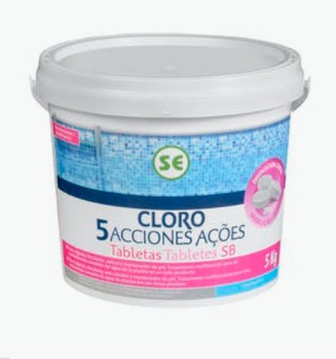 Cloro 5 acciones disolución lenta tabletas para piscina1 Cloro 5 acciones disolución lenta tabletas para piscina1