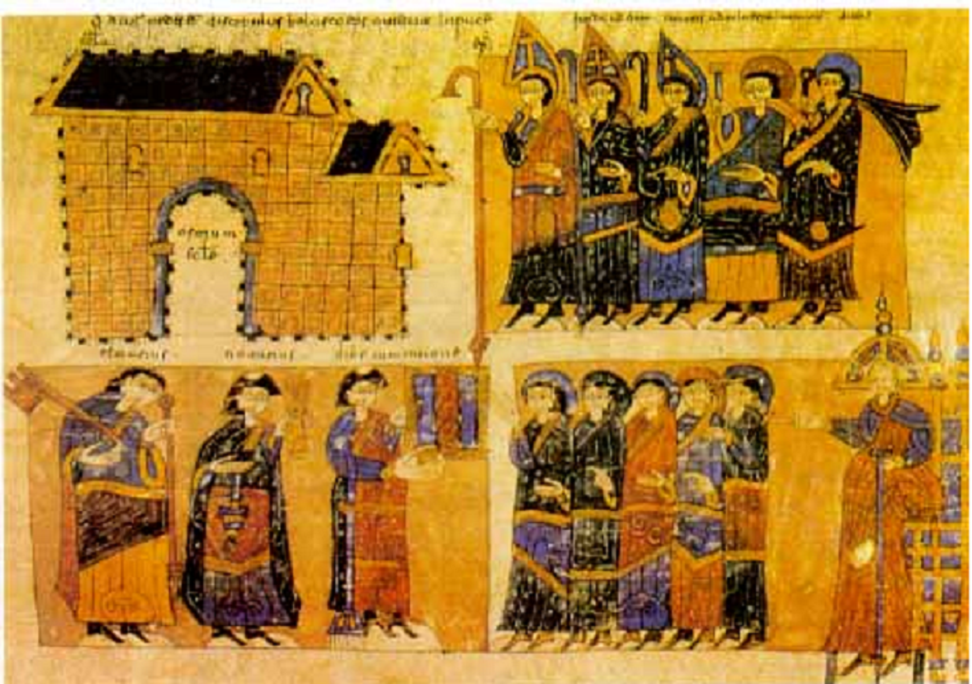 Representacions de la societat navarresa i castellana al voltant de l'any 1000. Font Auñamendi Eusko Entziklopedia