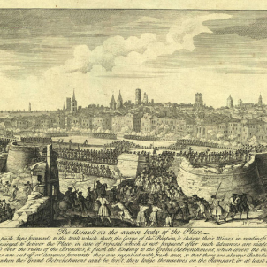 Imatge del setge de Barcelona (1714). Font Bibliothèque Nationale de France