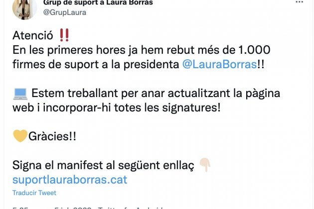 tuit grup suport laura borras tuit grup suport laura borras