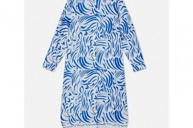 Vestido camisero con estampado de ondas Vestido camisero con estampado de ondas