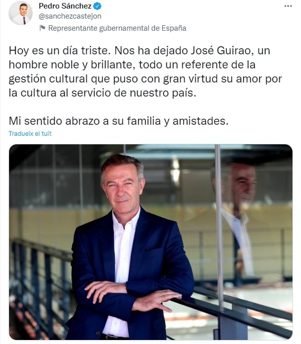 TUIT pedro sanchez muerto jose guirao