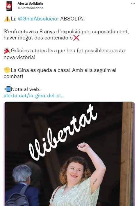 TUIT alerta consolidaría gina absolucio postsentencia TUIT alerta consolidaría gina absolucio postsentencia