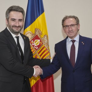 Reunio conseller Economia Jaume Giro amb ministre Finances Andorra Eric Jover / Govern
