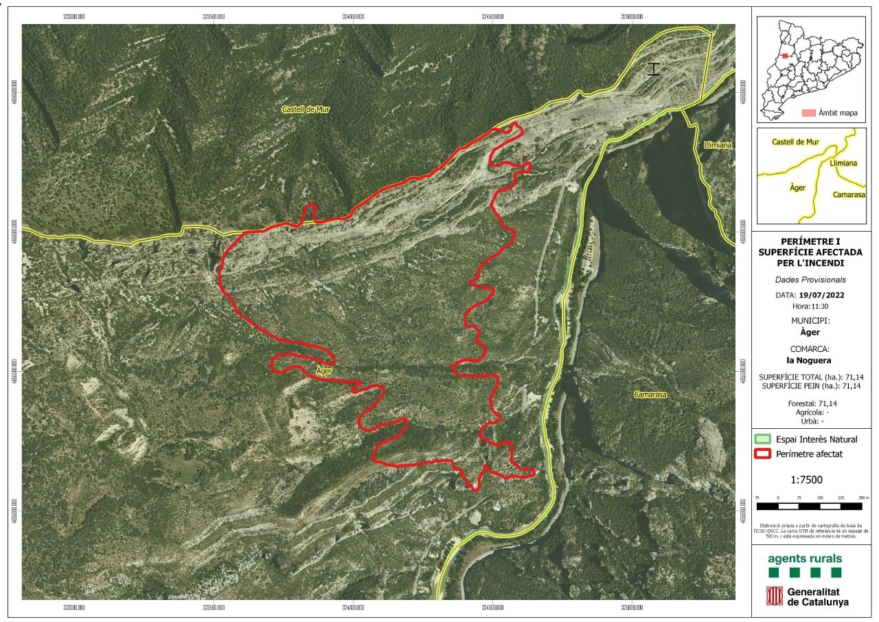Afectacio incendio Ager / Agentes Rurales