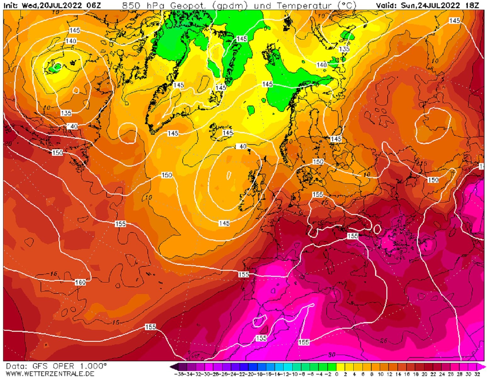 Onada de calor diumenge 24 de juliol GFS Wetterzentrale Onada de calor diumenge 24 de juliol GFS Wetterzentrale