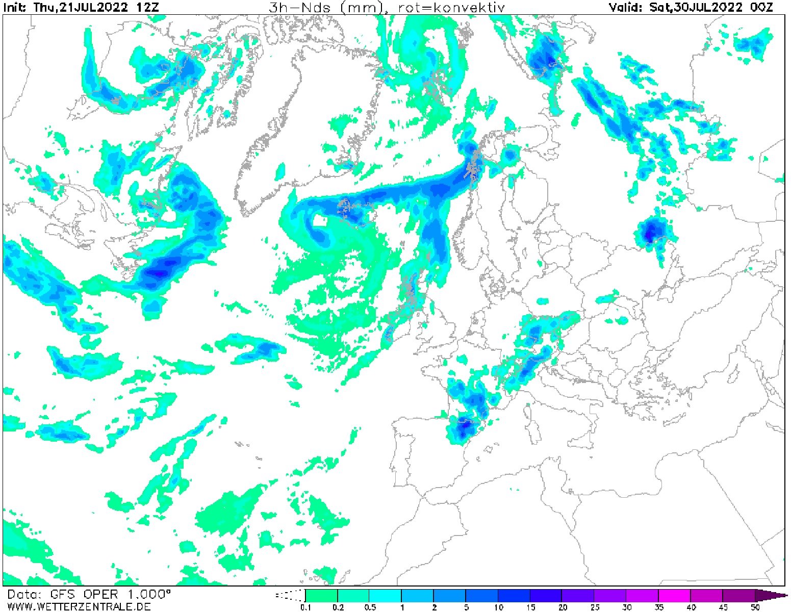 Tempestes divendres, 29 de juliol 2022 / GFS Wetterzentrale Tempestes divendres, 29 de juliol 2022 / GFS Wetterzentrale