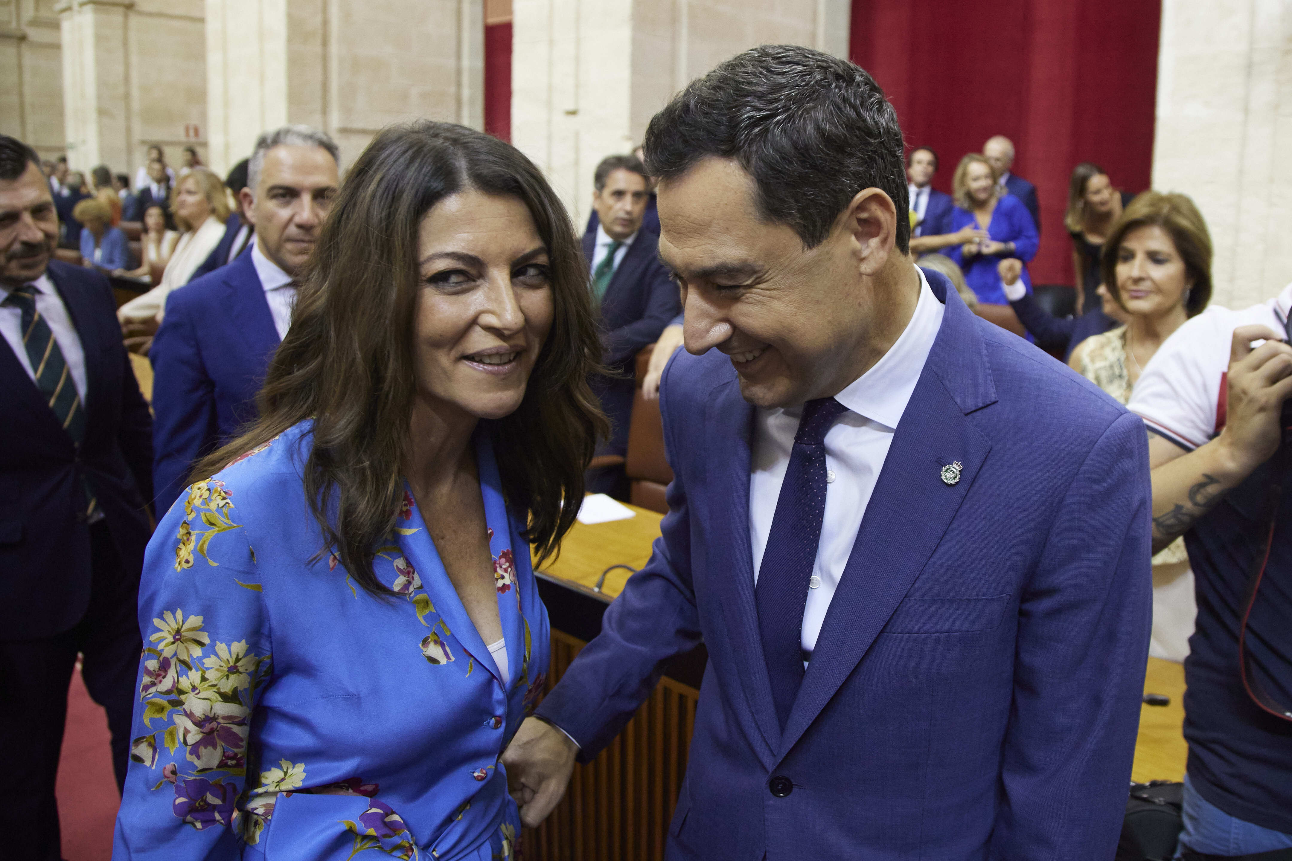 President Andalusia Juanma Moreno portaveu Vox Macarena Olona / Europa Press