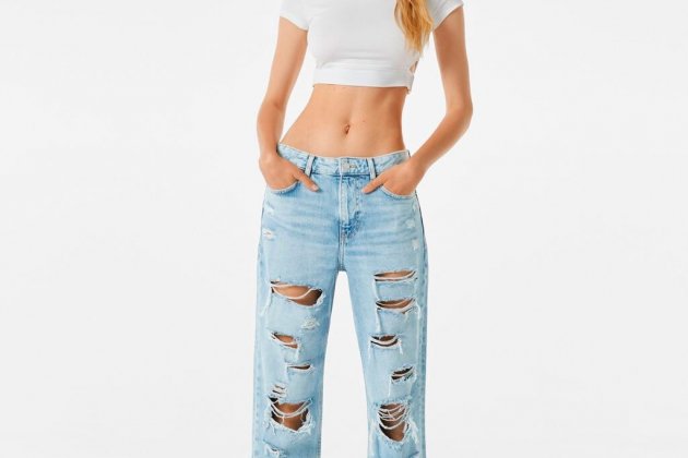 Jeans straight cropped rotos1 Jeans straight cropped rotos1