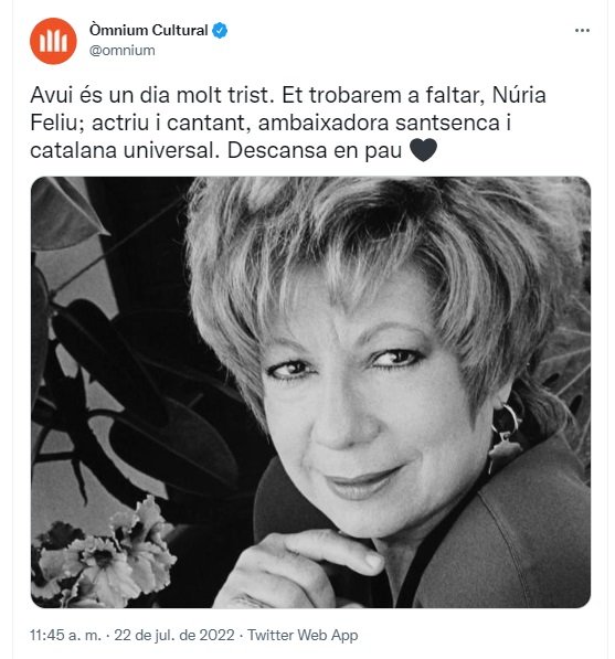 TUIT omnium cultural nuria feliu