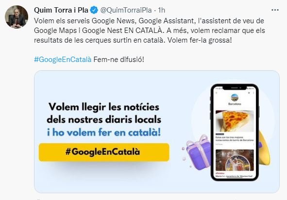 quim torra tuit google