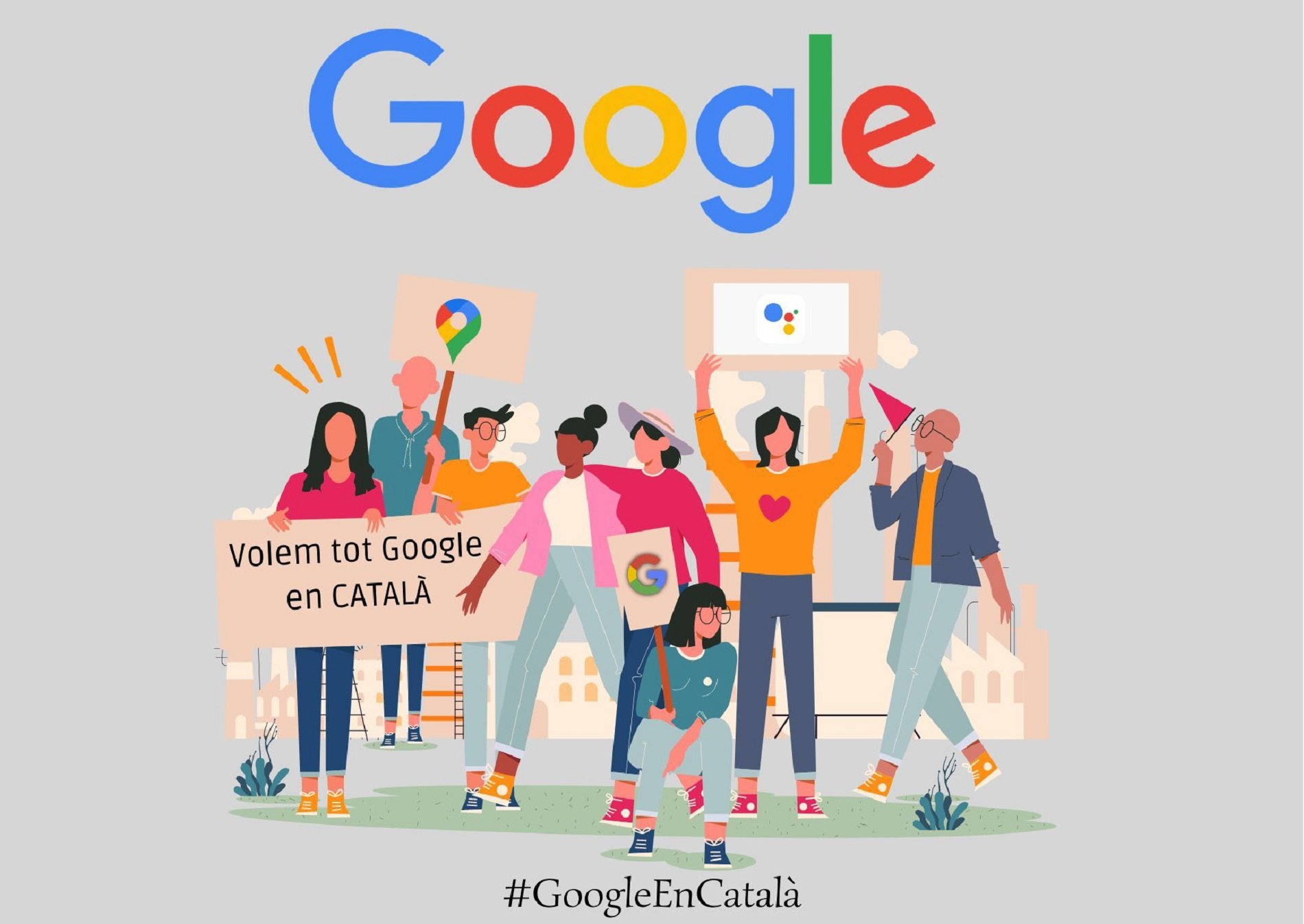 El suport de l'independentisme a la campanya que reclama el Google en català