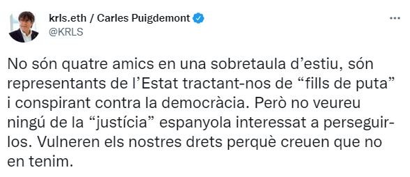 TUIT Carles Puigdemont