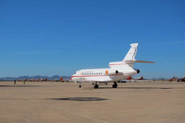 EuropaPress 3438344 avion falcon 900 fuerza aerea espanola base aerea san javier academia