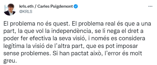 TUIT president carles puigdemont reaccio taula dialeg TUIT president carles puigdemont reaccio taula dialeg