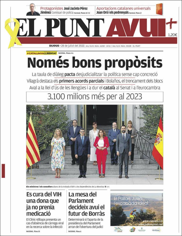 Portada El Punt Avui Portada El Punt Avui