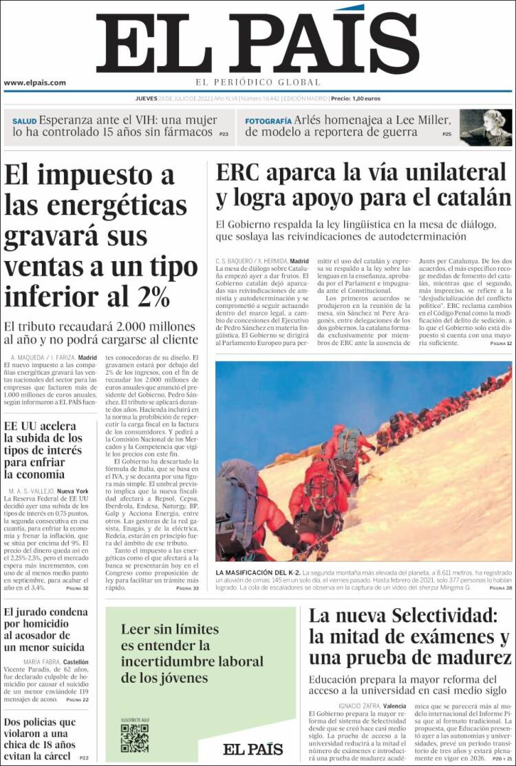 Portada El País Portada El País