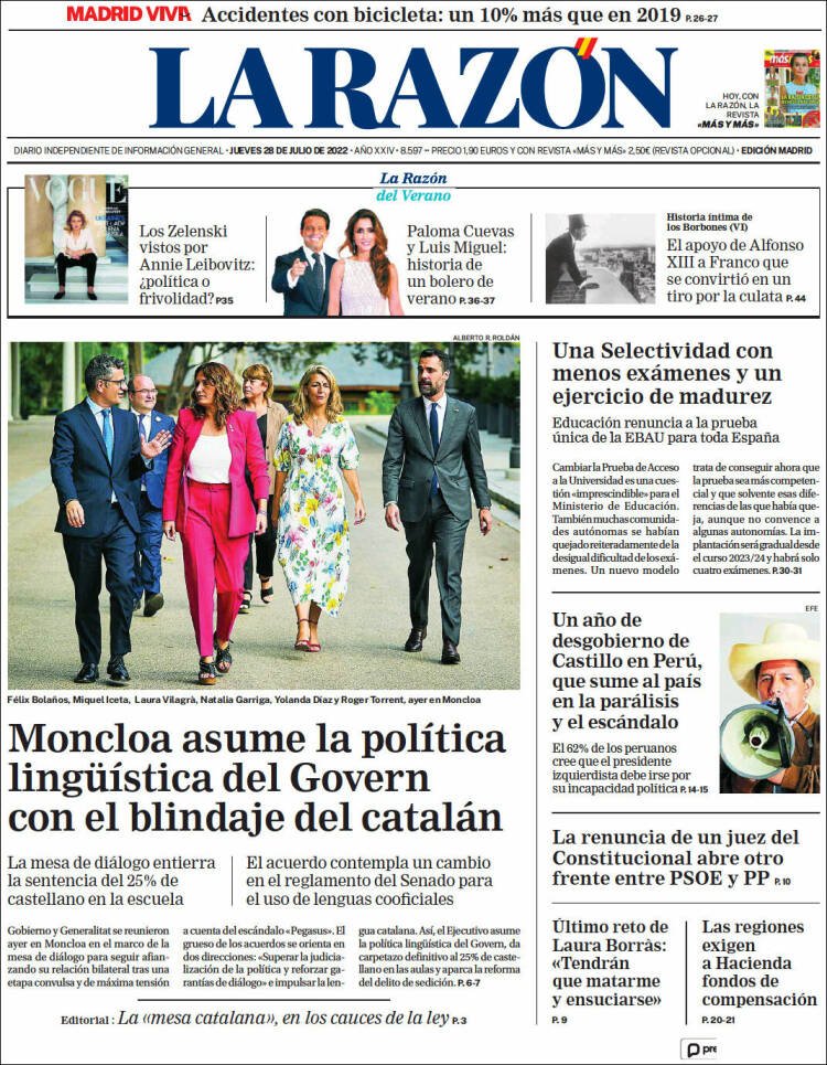 Portada La Razón Portada La Razón