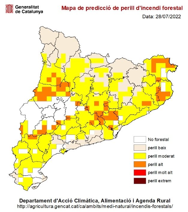 mapa prediccio peligro incendio forestal