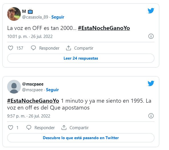 Comentarios de 'Esta noche gano yo'