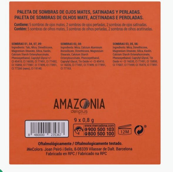 Paleta ombres d'ulls Amazònia Coral|Corall de Deliplus Paleta ombres d'ulls Amazònia Coral|Corall de Deliplus