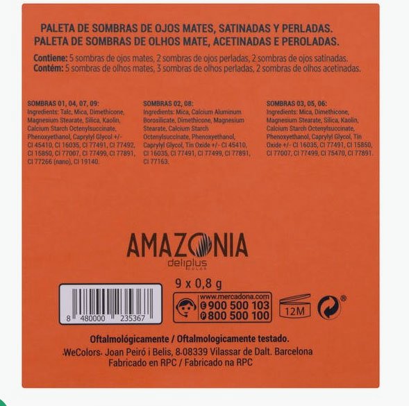 Paleta sombras de ojos Amazonia Coral de Deliplus