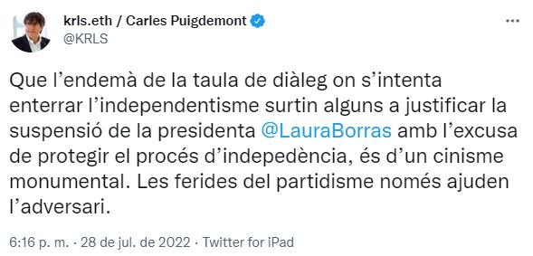 TUIT Carles Puigdemont TUIT Carles Puigdemont