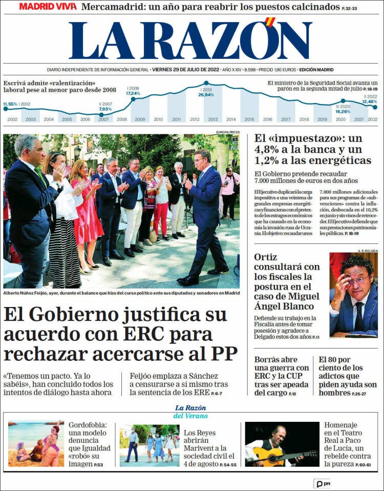 Portada La razón Portada La razón