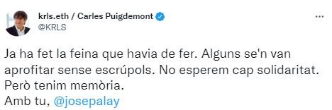 Tuit Puigdemont Alay