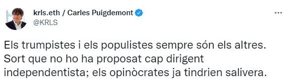 TUIT Carles Puigdemont TUIT Carles Puigdemont
