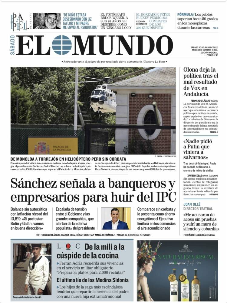 Portada El Mundo Portada El Mundo