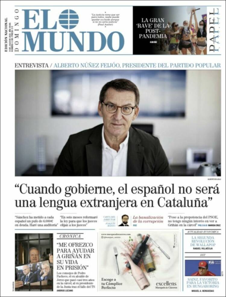 Portada El Mundo Portada El Mundo