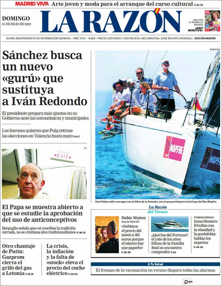 Portada La Razón Portada La Razón