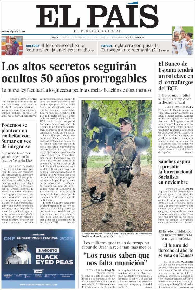 Portada El País Portada El País