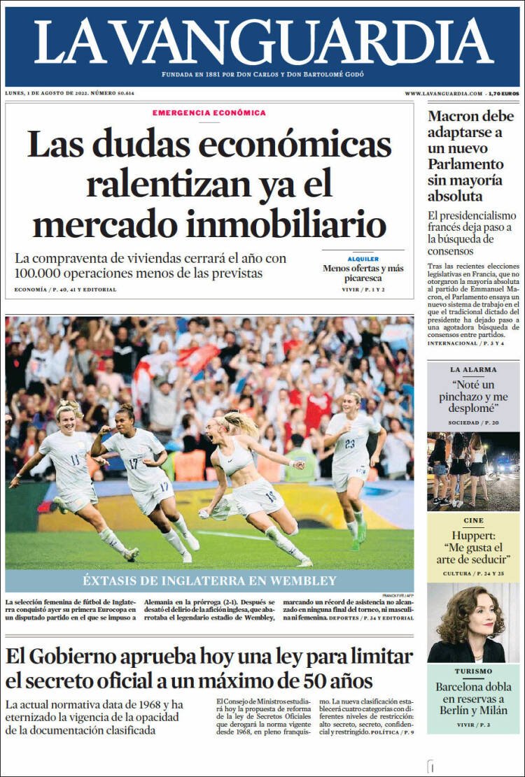 Portada La Vanguardia Portada La Vanguardia