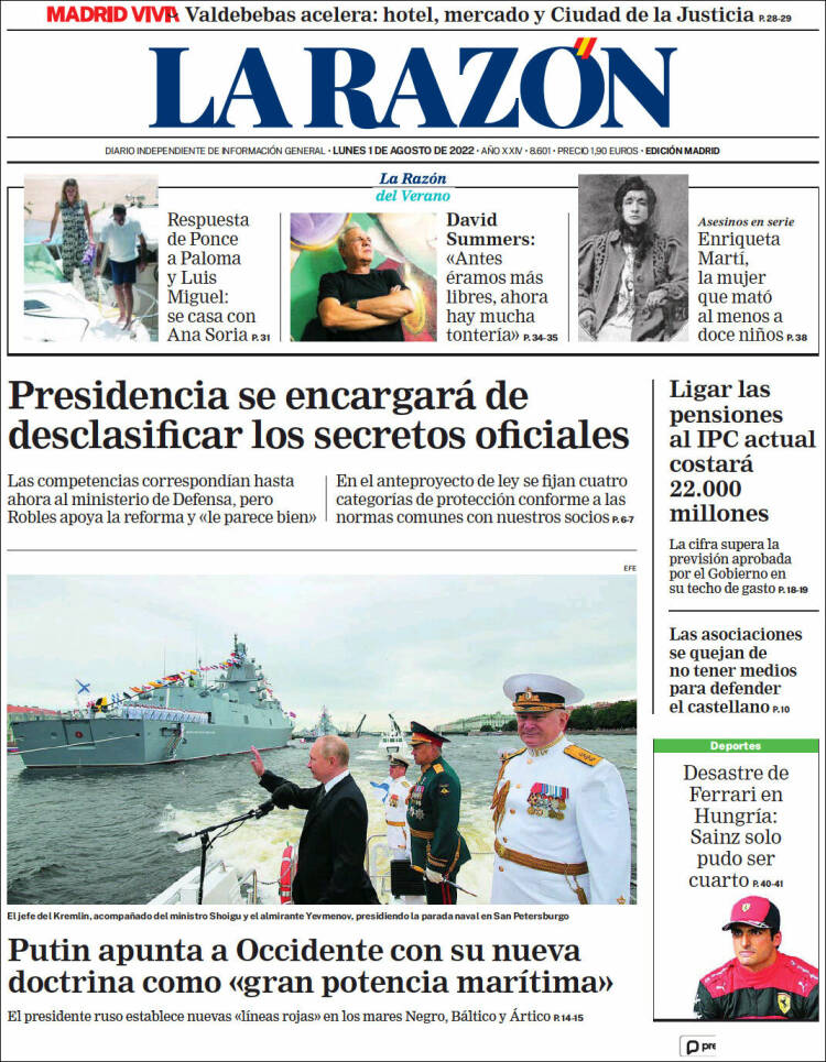 Portada La Razón Portada La Razón