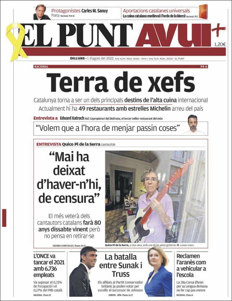 Portada El Punt Avui Portada El Punt Avui