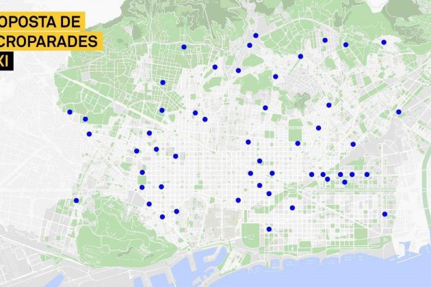 mapa microparades taxi barcelona