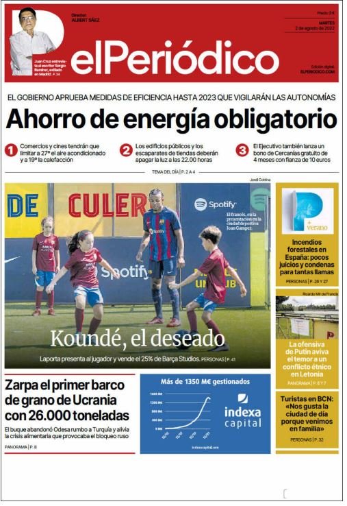 portada el periodico 2 agost portada el periodico 2 agost