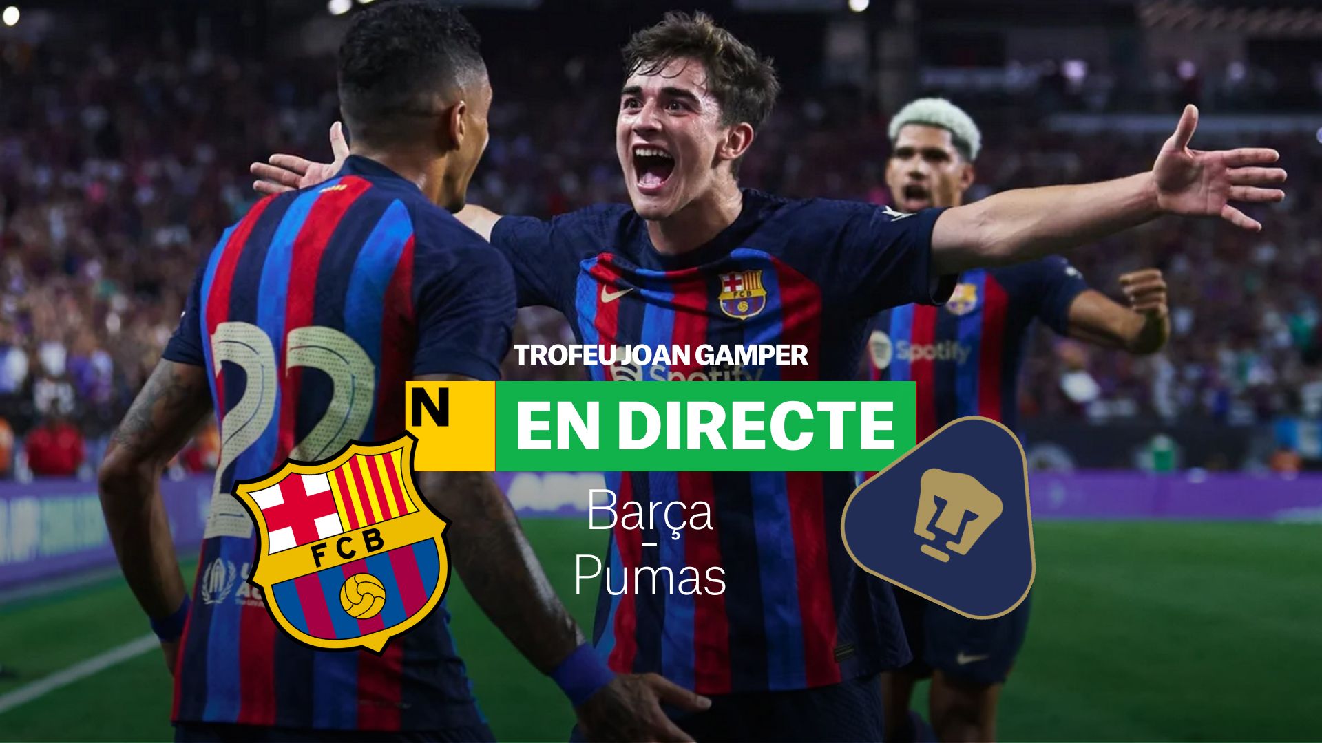 Barça-Pumas; Trofeu Joan Gamper 2022: resultat, resum i gols