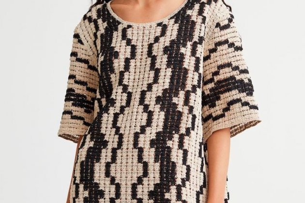 Vestido con efecto ganchillo1 Vestido con efecto ganchillo1