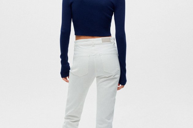 Jersey cropped cuello barco Jersey cropped cuello barco